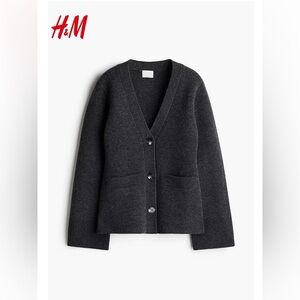 H&M Dark Gray Knitted Wool Cardigan